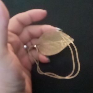 Delicate realistic gold leaf pendant necklace on 22inch.Silky Smooth snake chain